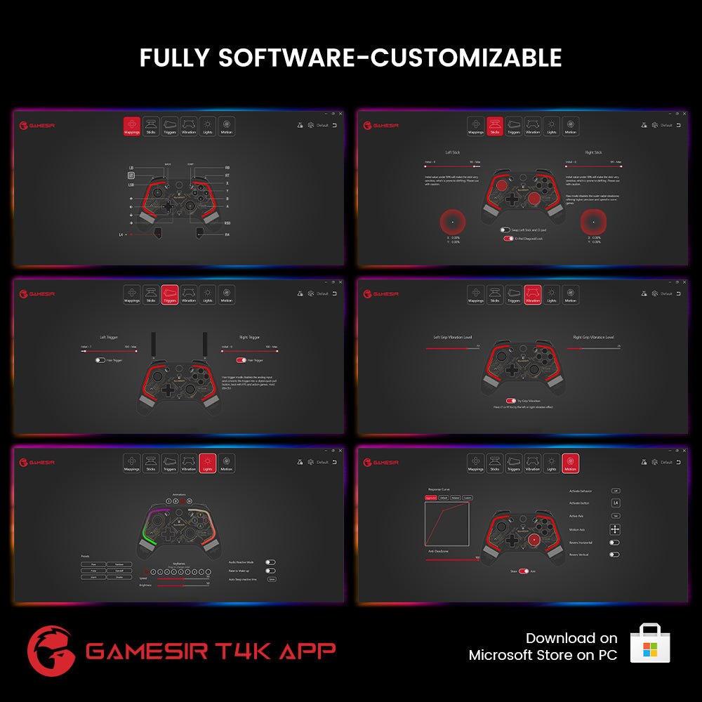 GAMESIR T4Kaleid Controller for Nintendo Switch / PC / Steam Game Console Wired Controller Gamepad with Color Light Effect GAMESIR T4Kaleid Controller for Nintendo Switch / PC / Steam Game Console Wired Controller Gamepad with Color Light Effect